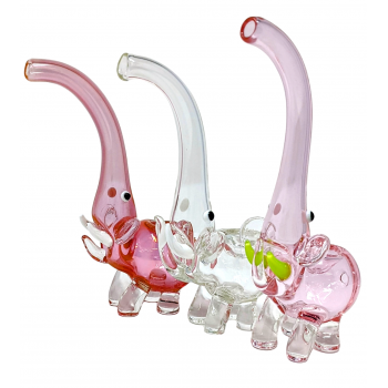 6" Elephant with Long Trunk Mouthpiece Animal Hand Pipe [STJ77]